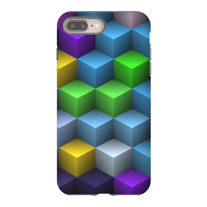 iPhone 7 plus StrongFit 3D Colorful Squares Pattern by Art Design Works