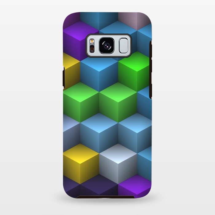 Galaxy S8 plus StrongFit 3D Colorful Squares Pattern by Art Design Works