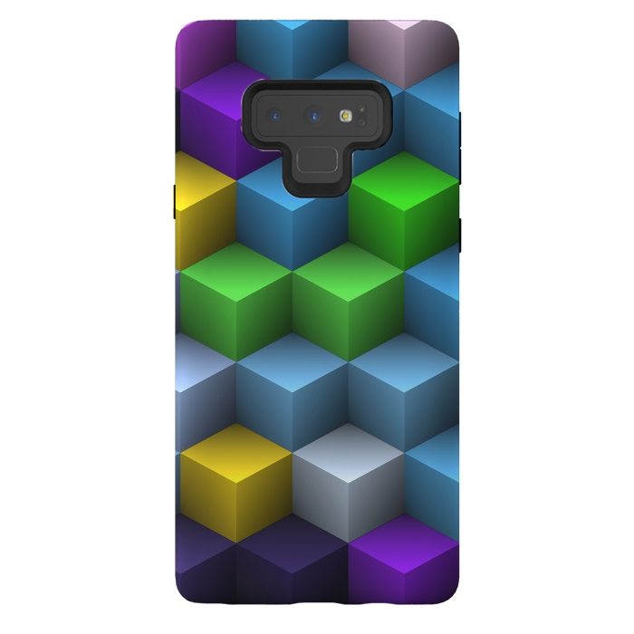 Galaxy Note 9 StrongFit 3D Colorful Squares Pattern by Art Design Works