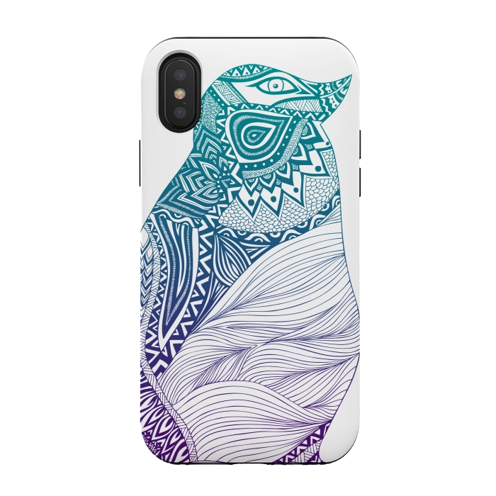 iPhone Xs / X StrongFit Duotone penguin by Pom Graphic Design