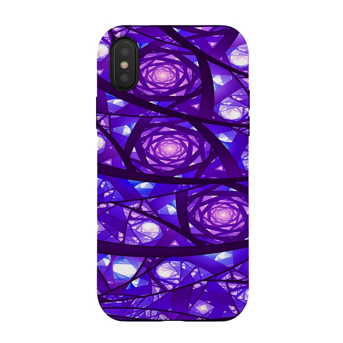 iPhone Xs / X StrongFit Purple Fractal Pattern by Art Design Works