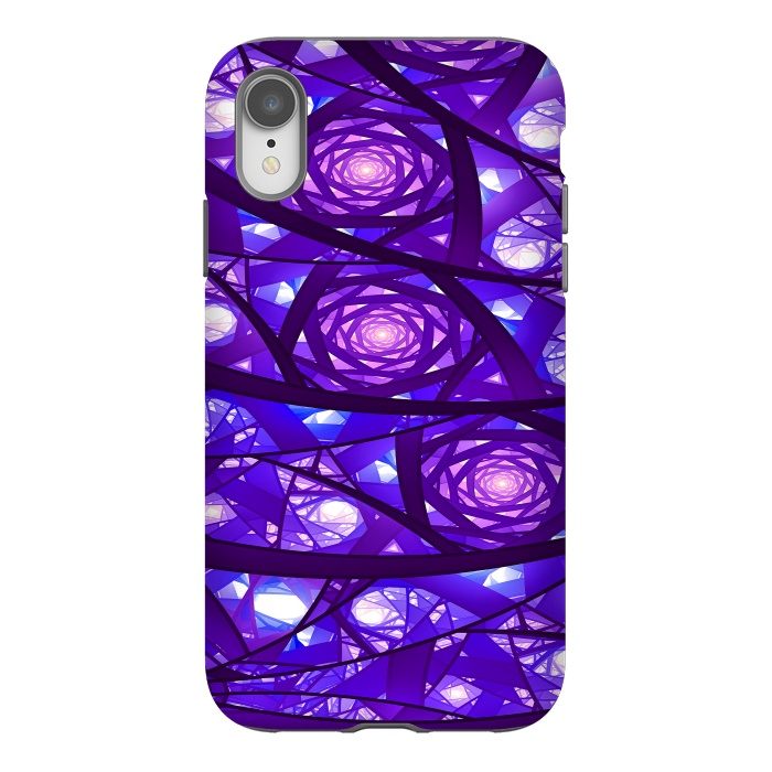 iPhone Xr StrongFit Purple Fractal Pattern by Art Design Works