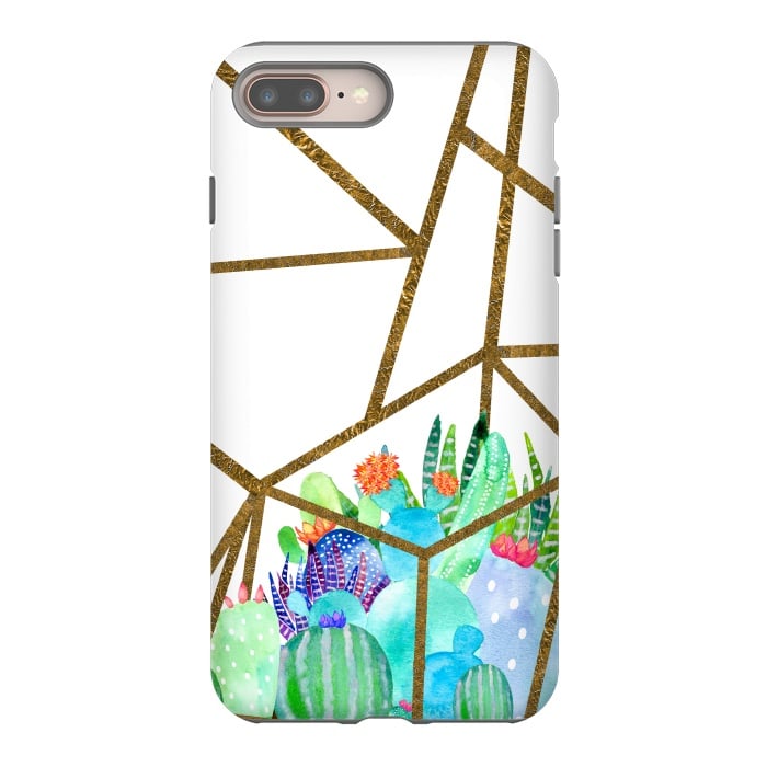 iPhone 7 plus StrongFit Cactus Earth Terrarium  by Amaya Brydon