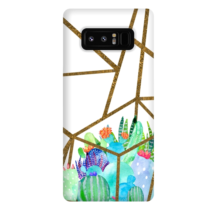 Galaxy Note 8 StrongFit Cactus Earth Terrarium  by Amaya Brydon
