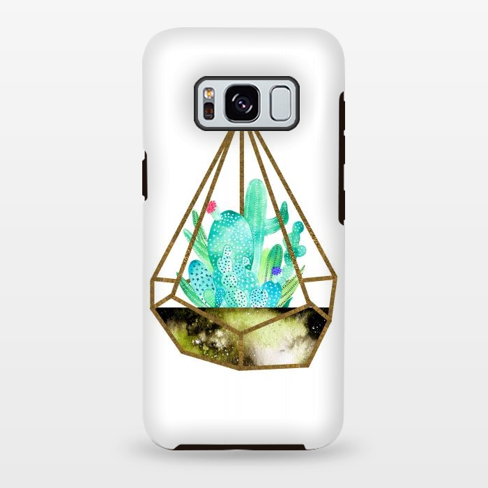 Galaxy S8 plus StrongFit Gold Cactus Terrarium  by Amaya Brydon