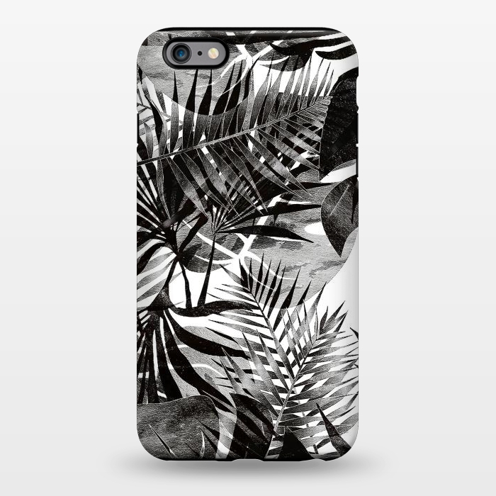 iPhone 6/6s plus StrongFit Black transparent tropical leaves - ficus and palm by Oana 