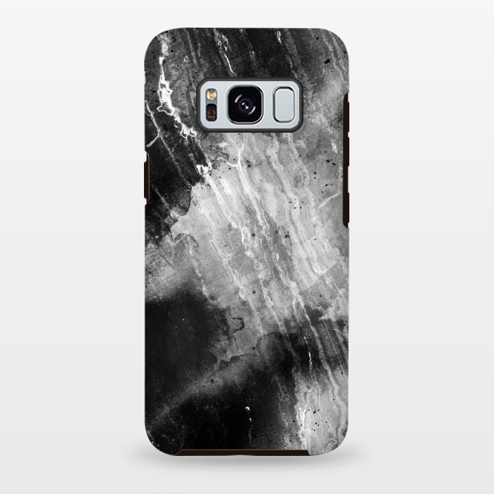 Galaxy S8 plus StrongFit Black gray faded marble painting by Oana 