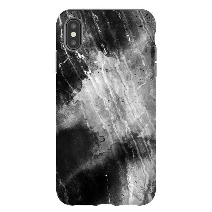 iPhone Xs Max StrongFit Black gray faded marble painting by Oana 