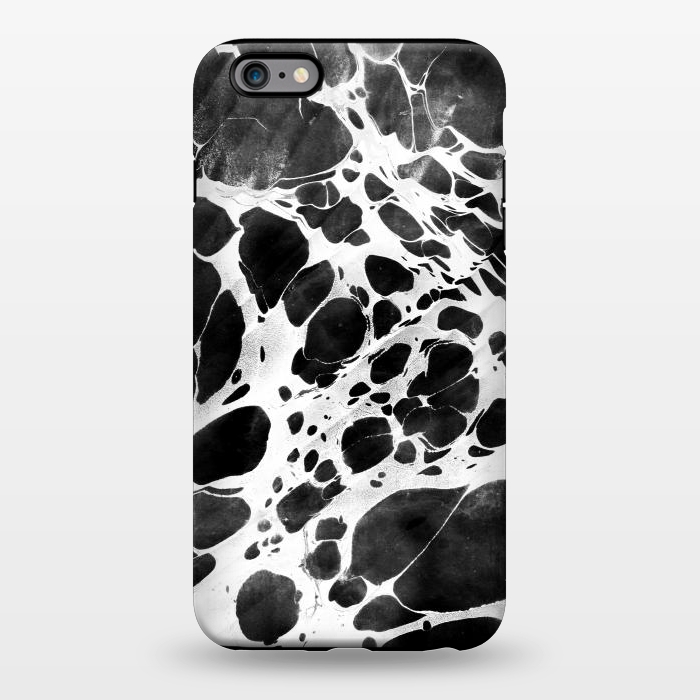iPhone 6/6s plus StrongFit Dark marble with white bubble ink lines by Oana 