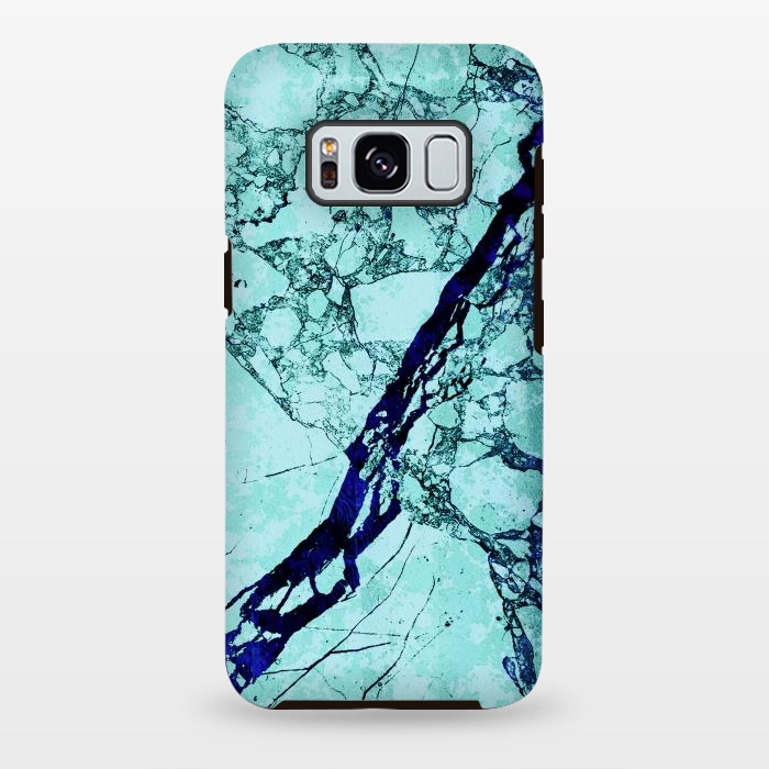 Galaxy S8 plus StrongFit Turquoise blue marble by Oana 