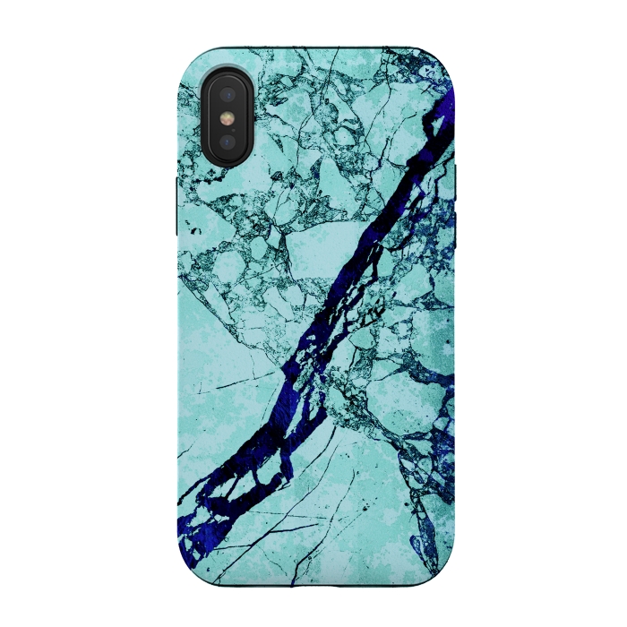 iPhone Xs / X StrongFit Turquoise blue marble by Oana 