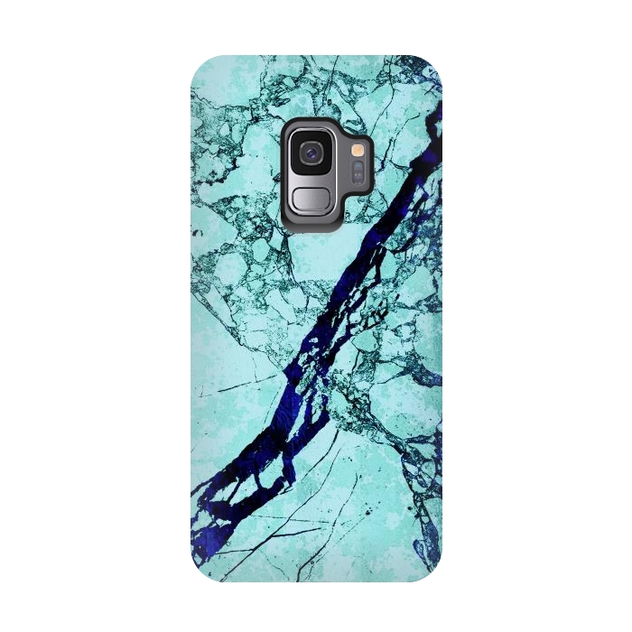 Galaxy S9 StrongFit Turquoise blue marble by Oana 