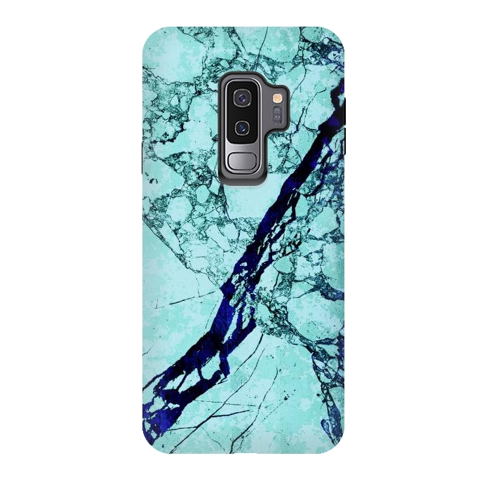 Galaxy S9 plus StrongFit Turquoise blue marble by Oana 