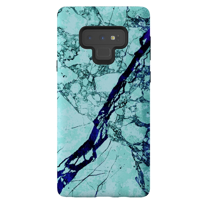 Galaxy Note 9 StrongFit Turquoise blue marble by Oana 