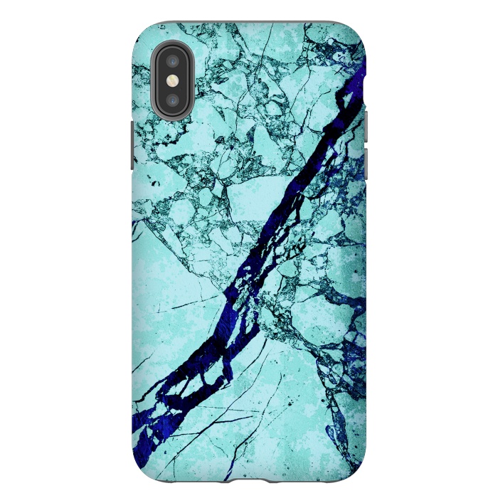 iPhone Xs Max StrongFit Turquoise blue marble by Oana 