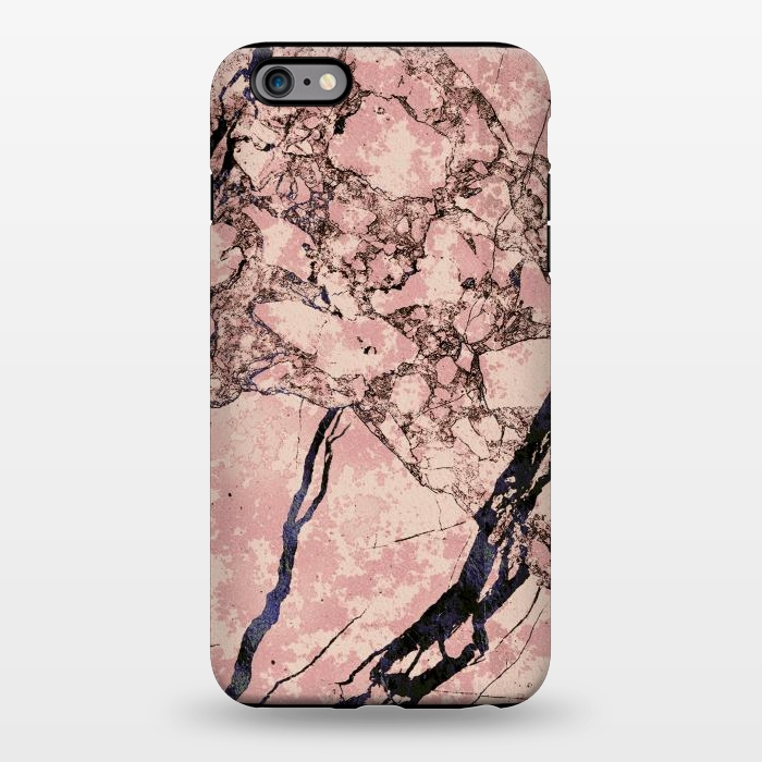 iPhone 6/6s plus StrongFit Pink marble with dark cracks texture by Oana 