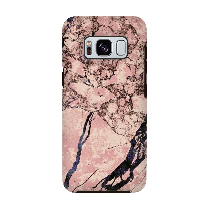 Galaxy S8 StrongFit Pink marble with dark cracks texture by Oana 