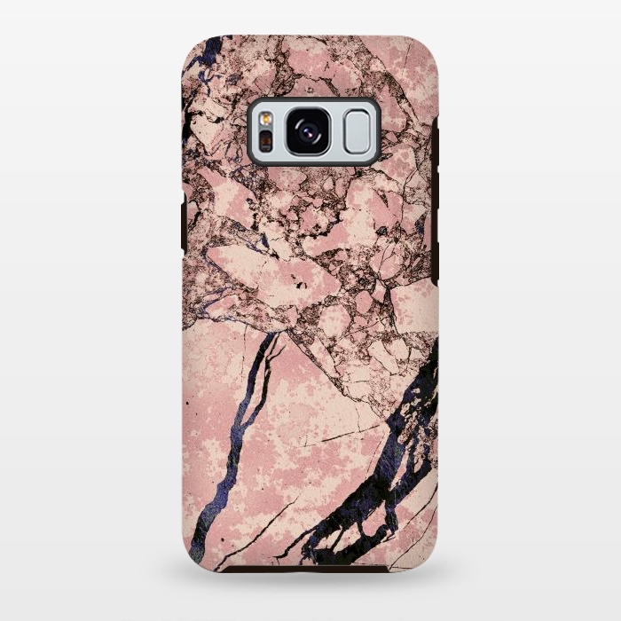 Galaxy S8 plus StrongFit Pink marble with dark cracks texture by Oana 