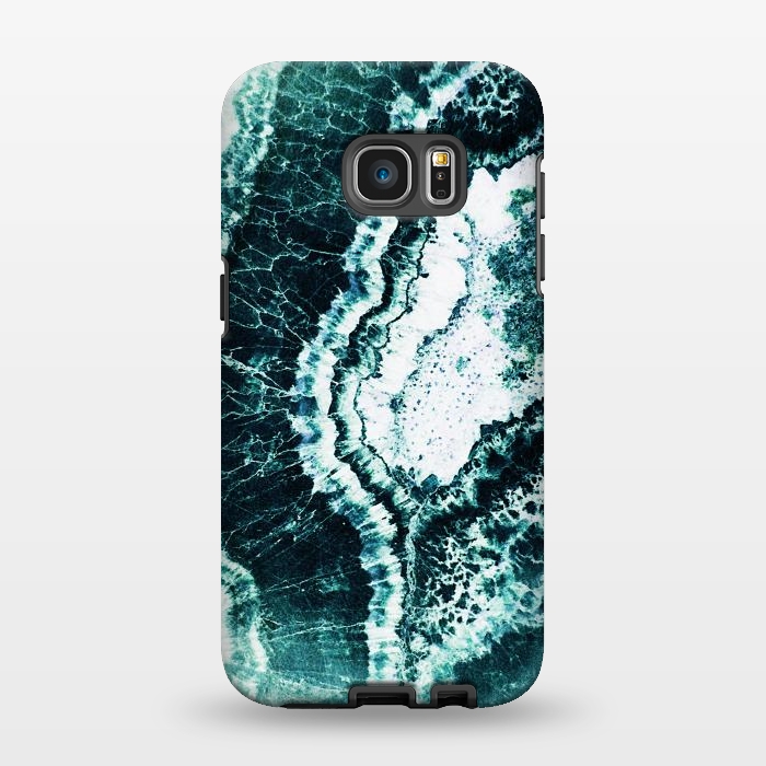 Galaxy S7 EDGE StrongFit Emerald green agate marble art by Oana 