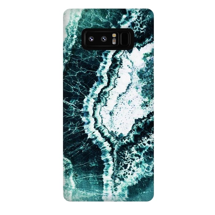 Galaxy Note 8 StrongFit Emerald green agate marble art by Oana 
