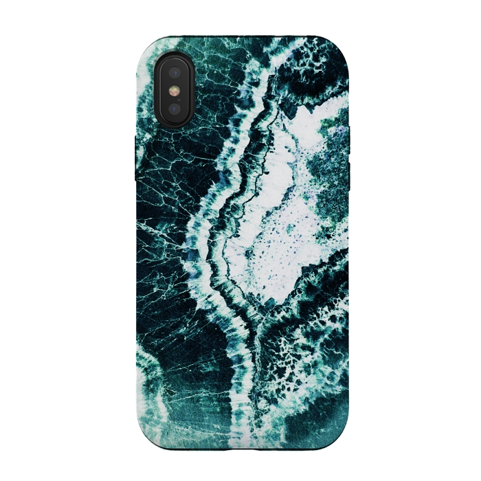 iPhone Xs / X StrongFit Emerald green agate marble art by Oana 