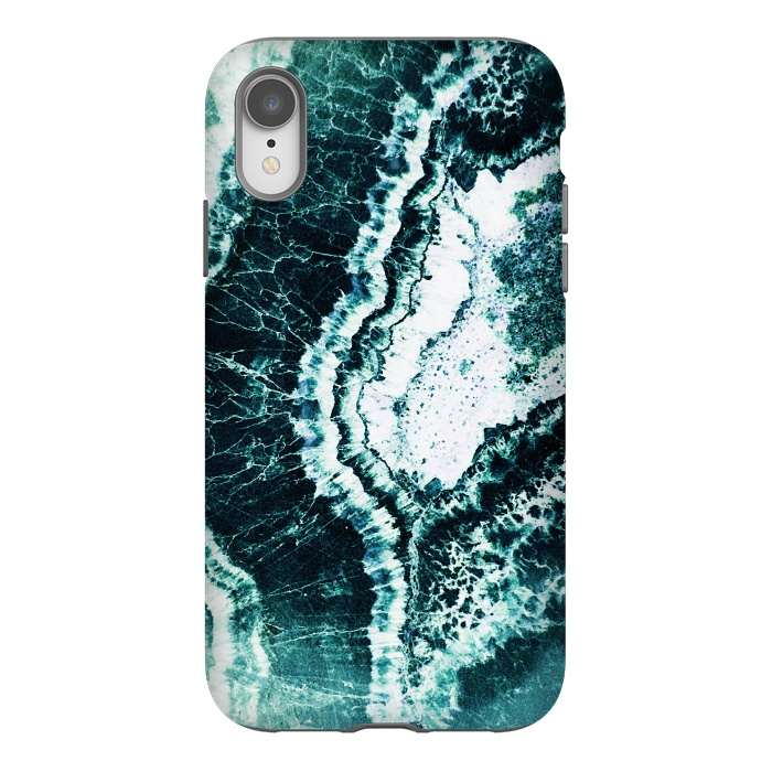 iPhone Xr StrongFit Emerald green agate marble art by Oana 