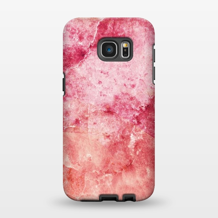 Galaxy S7 EDGE StrongFit Pink peach marble art by Oana 