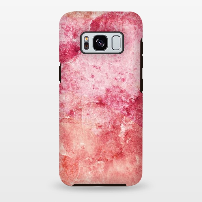 Galaxy S8 plus StrongFit Pink peach marble art by Oana 