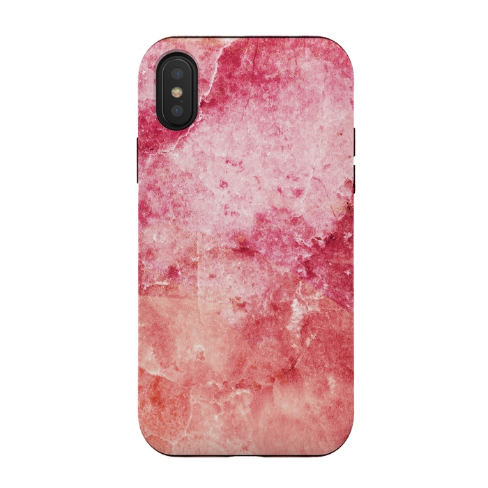 iPhone Xs / X StrongFit Pink peach marble art by Oana 