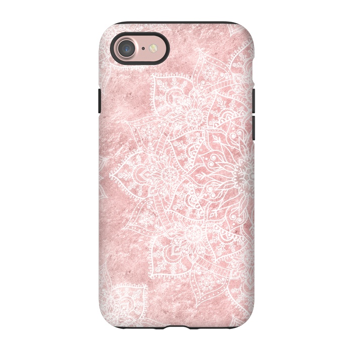 iPhone 7 StrongFit Elegant poinsettia and snowflakes doodles mandala art by InovArts