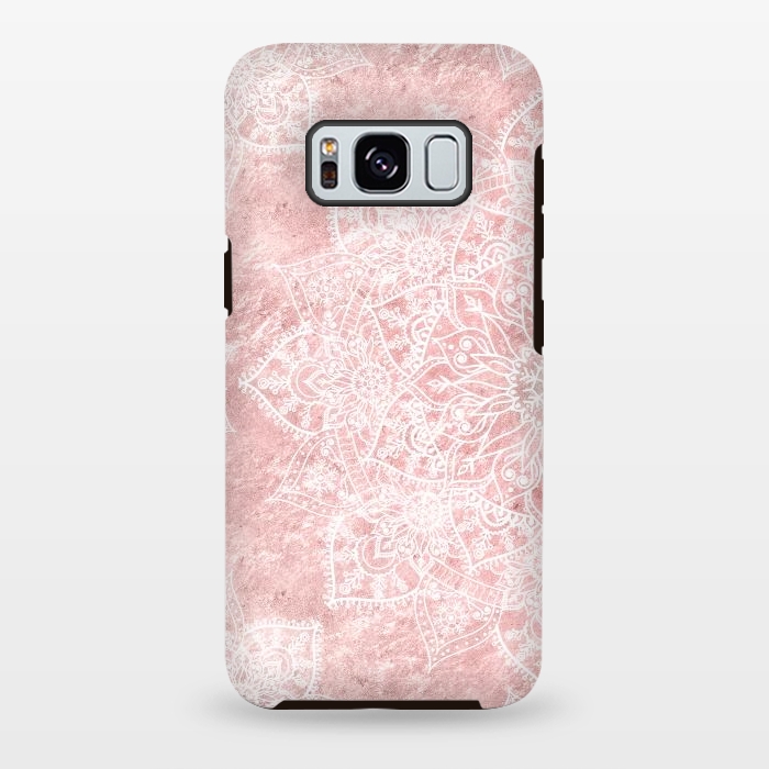 Galaxy S8 plus StrongFit Elegant poinsettia and snowflakes doodles mandala art by InovArts