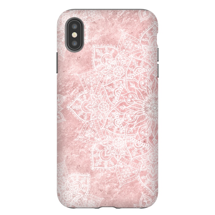 iPhone Xs Max StrongFit Elegant poinsettia and snowflakes doodles mandala art by InovArts
