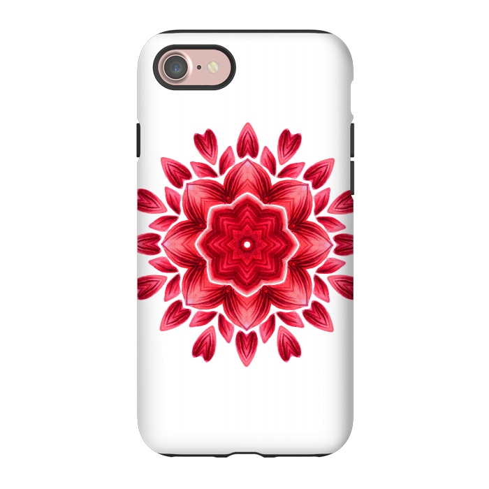 iPhone 7 StrongFit Abstract Watercolor Rose Petal Floral Mandala by Boriana Giormova