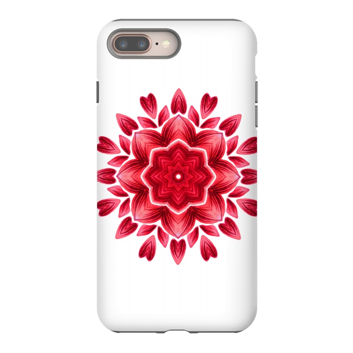 iPhone 7 plus StrongFit Abstract Watercolor Rose Petal Floral Mandala by Boriana Giormova