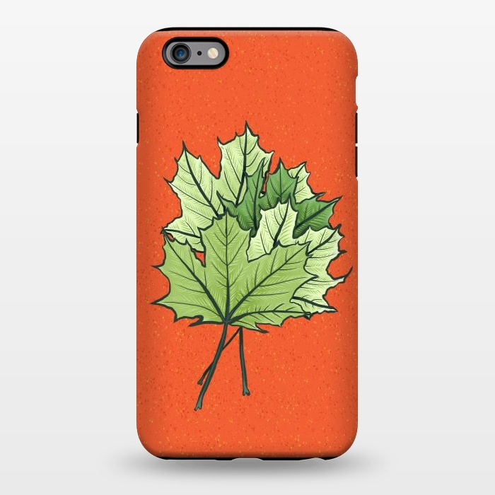 iPhone 6/6s plus StrongFit Maple Leaves Digital Art In Green And Orange by Boriana Giormova