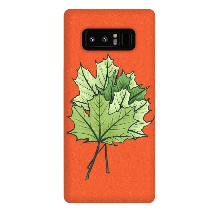 Galaxy Note 8 StrongFit Maple Leaves Digital Art In Green And Orange by Boriana Giormova