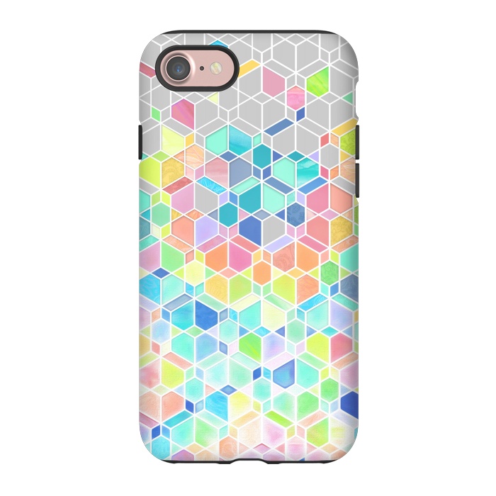 iPhone 7 StrongFit Rainbow Cubes and Diamonds by Micklyn Le Feuvre