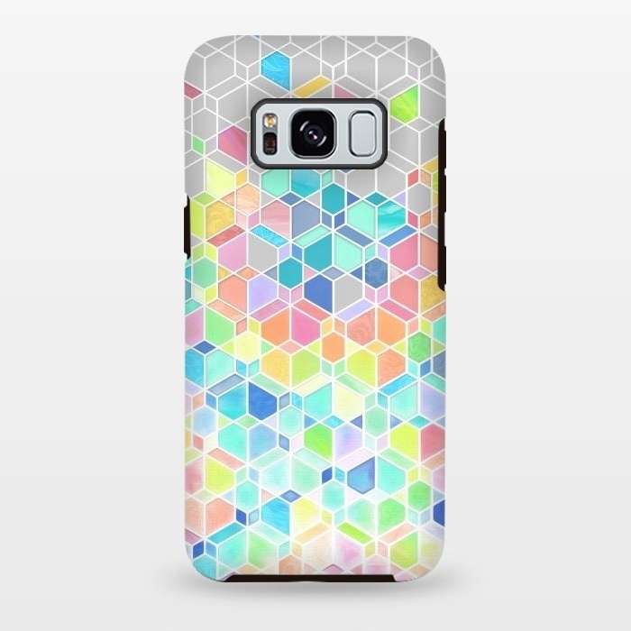 Galaxy S8 plus StrongFit Rainbow Cubes and Diamonds by Micklyn Le Feuvre