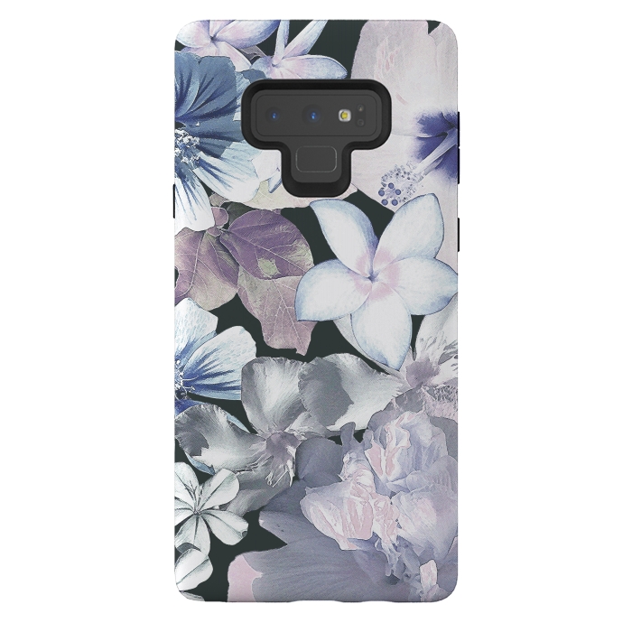 Galaxy Note 9 StrongFit Dark flowers by Susanna Nousiainen