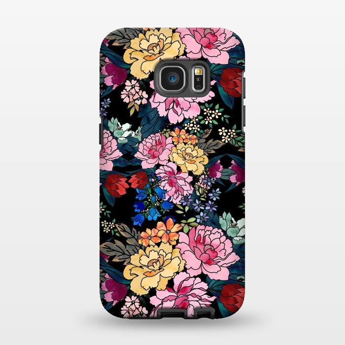 Galaxy S7 EDGE StrongFit stylish winter flowers bouquets illustration  by InovArts