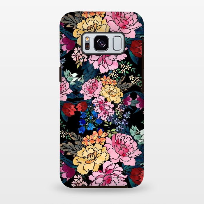 Galaxy S8 plus StrongFit stylish winter flowers bouquets illustration  by InovArts