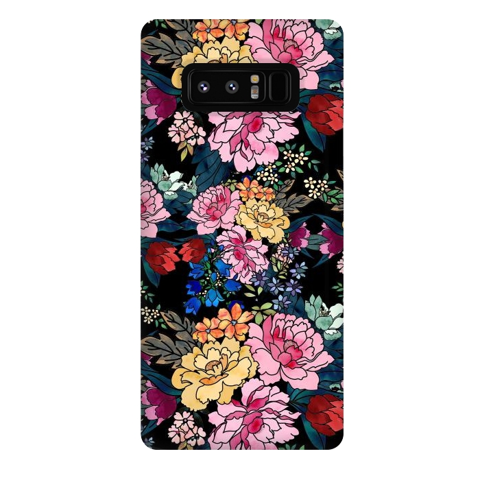 Galaxy Note 8 StrongFit stylish winter flowers bouquets illustration  by InovArts