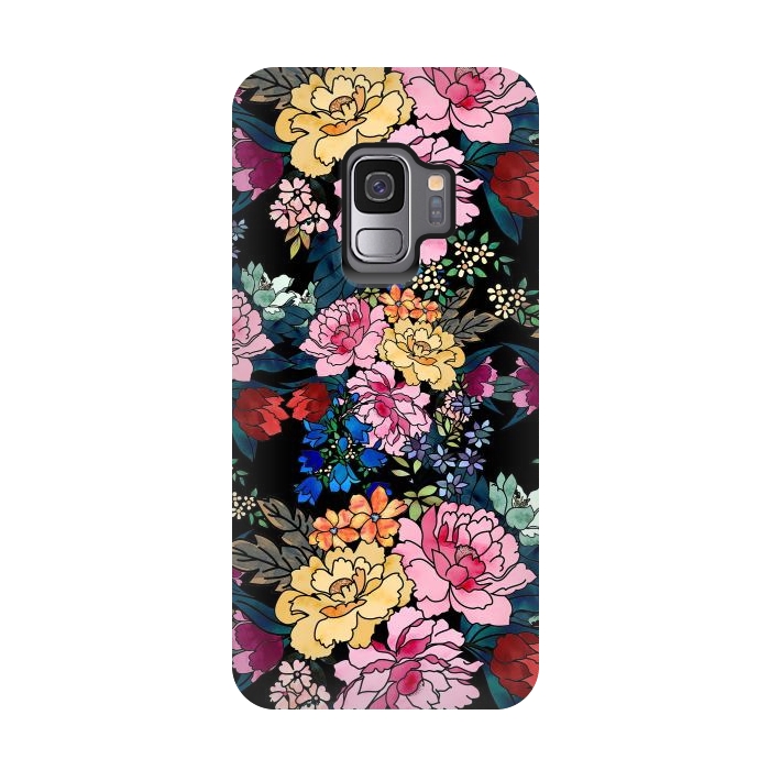 Galaxy S9 StrongFit stylish winter flowers bouquets illustration  by InovArts