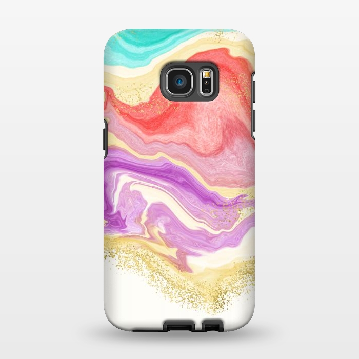 Galaxy S7 EDGE StrongFit Colorful Marble by Noonday Design
