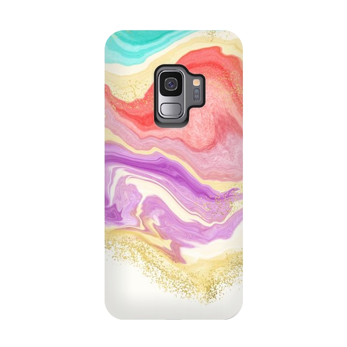 Galaxy S9 StrongFit Colorful Marble by Noonday Design