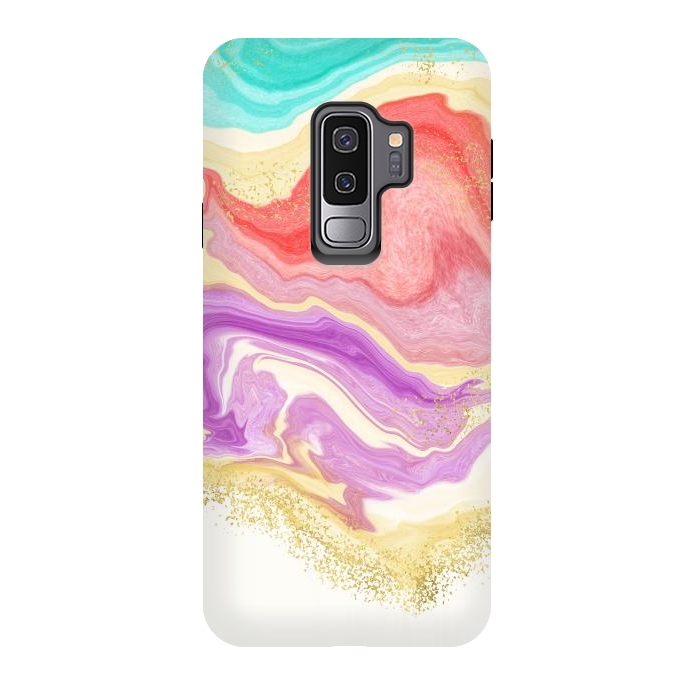 Galaxy S9 plus StrongFit Colorful Marble by Noonday Design