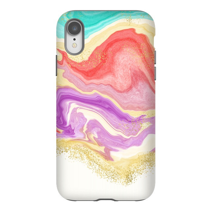 iPhone Xr StrongFit Colorful Marble by Noonday Design