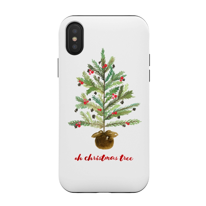 iPhone Xs / X StrongFit Oh Christmas Tree by Noonday Design