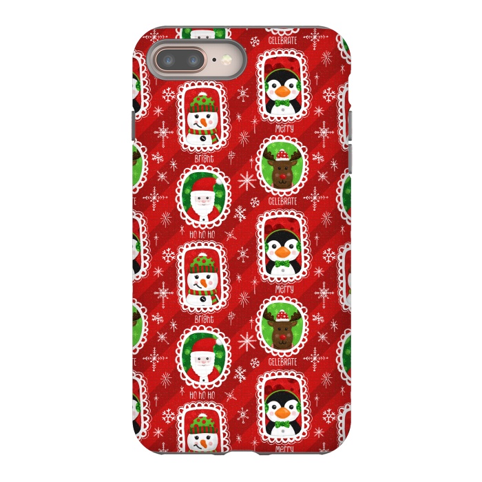 iPhone 7 plus StrongFit Santa and Friends by Noonday Design