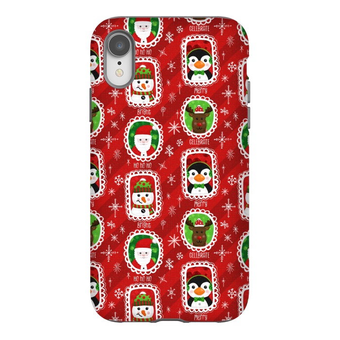 iPhone Xr StrongFit Santa and Friends by Noonday Design
